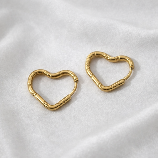 Everyday Gold Plated Heart Shaped Hoop Earrings