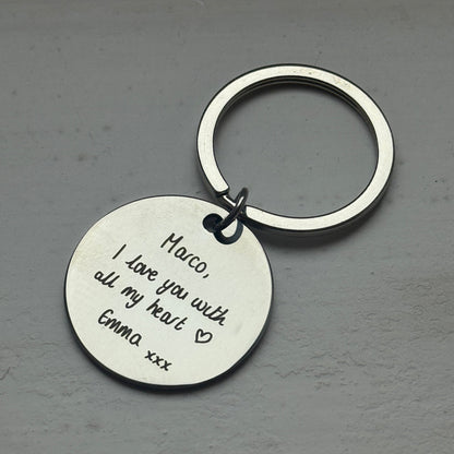 Everyday Personalised Engraved Circle Key Ring - INCLUDES ENGRAVING
