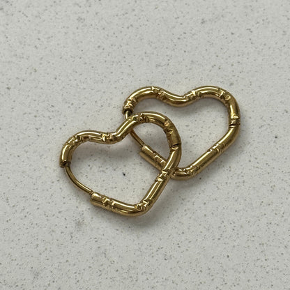 Everyday Gold Plated Heart Shaped Hoop Earrings