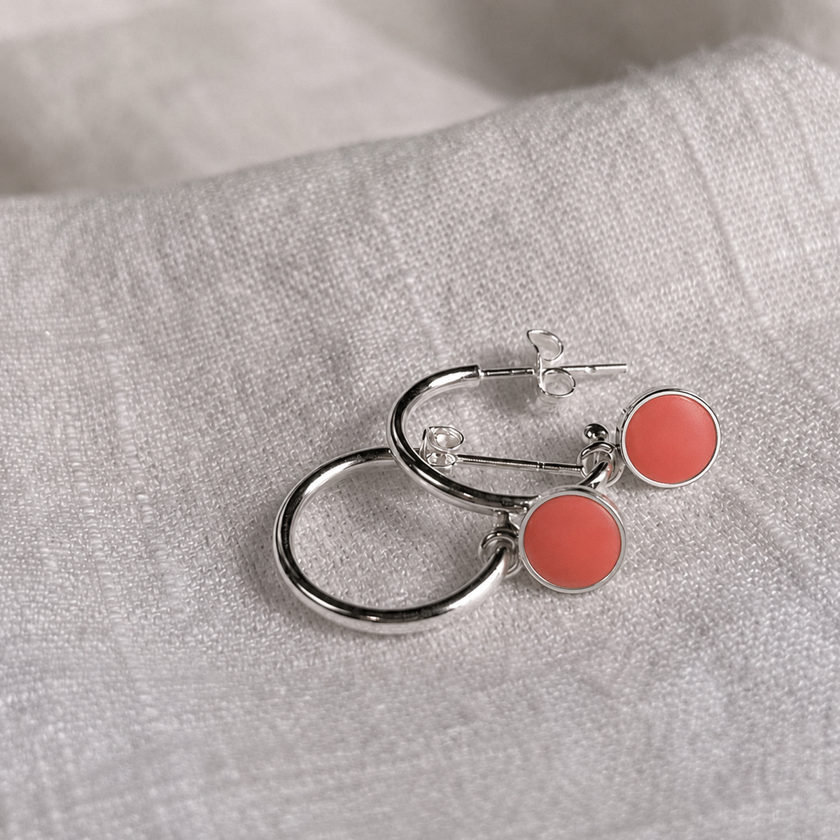 Signature Silver Hoop Drop Earrings
