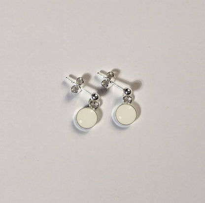 Signature Silver Stud Drop Earrings