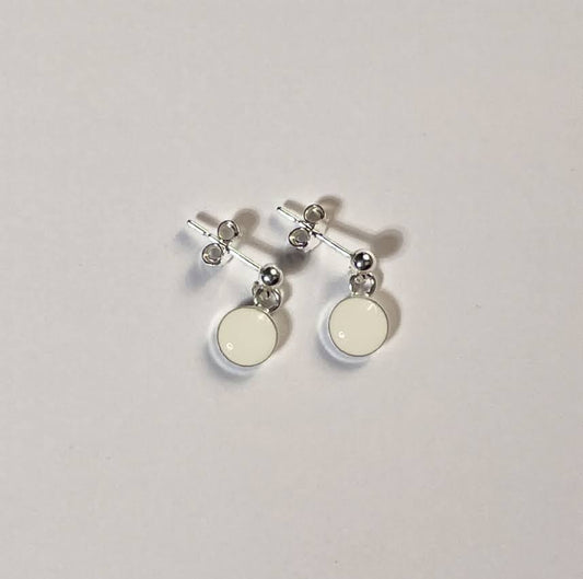 Signature Silver Stud Drop Earrings